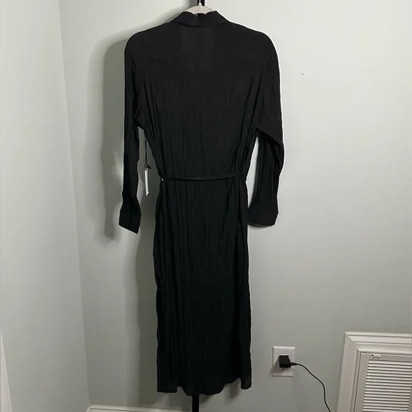 ASTR the Label Belted Long Sleeve Midi Shirtdress-Black size Small-NWT - Picture 5 of 12